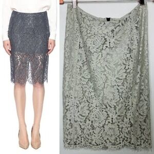 Chaser NWT Vintage Lace High Waist Classic Pencil Skirt Oyster Sz Medium CW6324